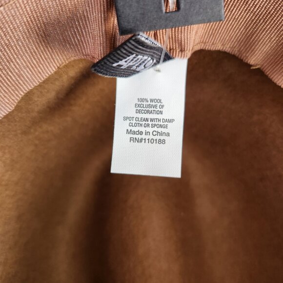 NWT Apt. 9 Pecan Brown 100% Wool Hat Wide Brim Felt Banded Floppy Fedora - Picture 8 of 10